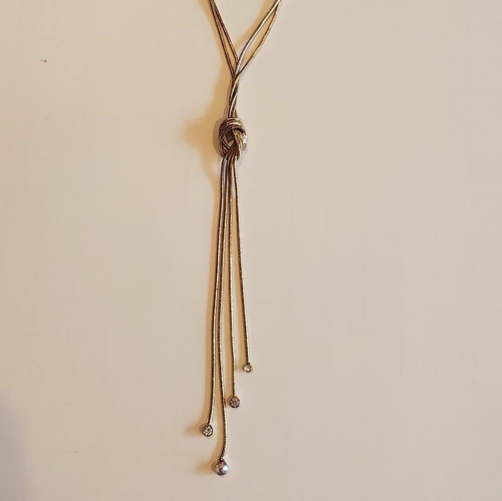 Gold knot necklace with crystals